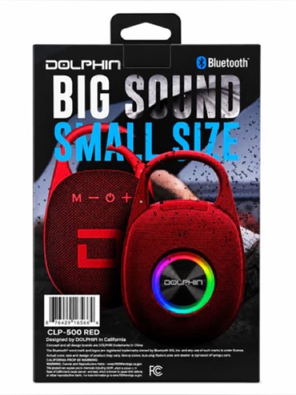 Dolphin CLP-500 Portable Bluetooth Speaker - Red